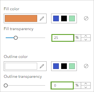 Transparency settings Transparency settings